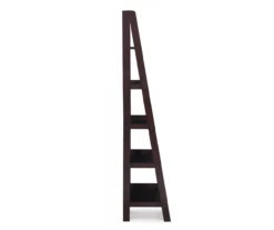 Boston Espresso 5-Shelf Wooden Ladder Bookcase -FurniHub Store 810543223 A0 2