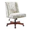 Austin Brown Linen Cow Print Office Chair -FurniHub Store 810543224 A0 1