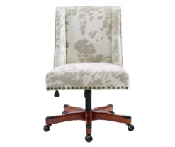 Austin Brown Linen Cow Print Office Chair -FurniHub Store 810543224 A0 2