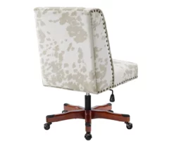 Austin Brown Linen Cow Print Office Chair -FurniHub Store 810543224 A4 4