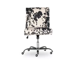 Austin Black Cow Print Draper Swivel Office Chair -FurniHub Store 810543226 3