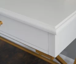 Glam White & Gold 2-Drawer Campaign Desk -FurniHub Store 810543228 A8 11