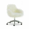 Coralie Faux Fur Cushioned Swivel Office Chair -FurniHub Store 810543229 1
