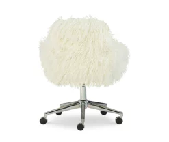 Coralie Faux Fur Cushioned Swivel Office Chair -FurniHub Store 810543229 5