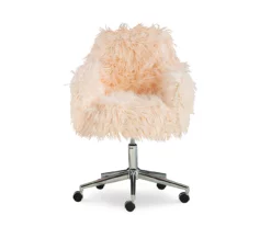 Coralie Faux Fur Cushioned Swivel Office Chair -FurniHub Store 810543230 3