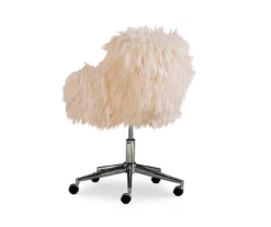 Coralie Faux Fur Cushioned Swivel Office Chair -FurniHub Store 810543230 4