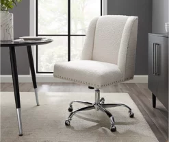 Comfort Home Warm White Sherpa Chair -FurniHub Store 810543232 2