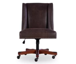 Austin Dark Walnut Upholstered Office Chair 15 Austin Dark Walnut Upholstered Office Chair -FurniHub Store 810543233 A0 2