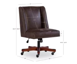 Austin Dark Walnut Upholstered Office Chair 19 Austin Dark Walnut Upholstered Office Chair -FurniHub Store 810543233 D8 9