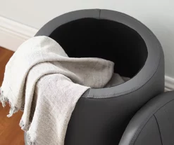 Jenna Faux Leather Tapered Storage Accent Stool -FurniHub Store 810543234 2