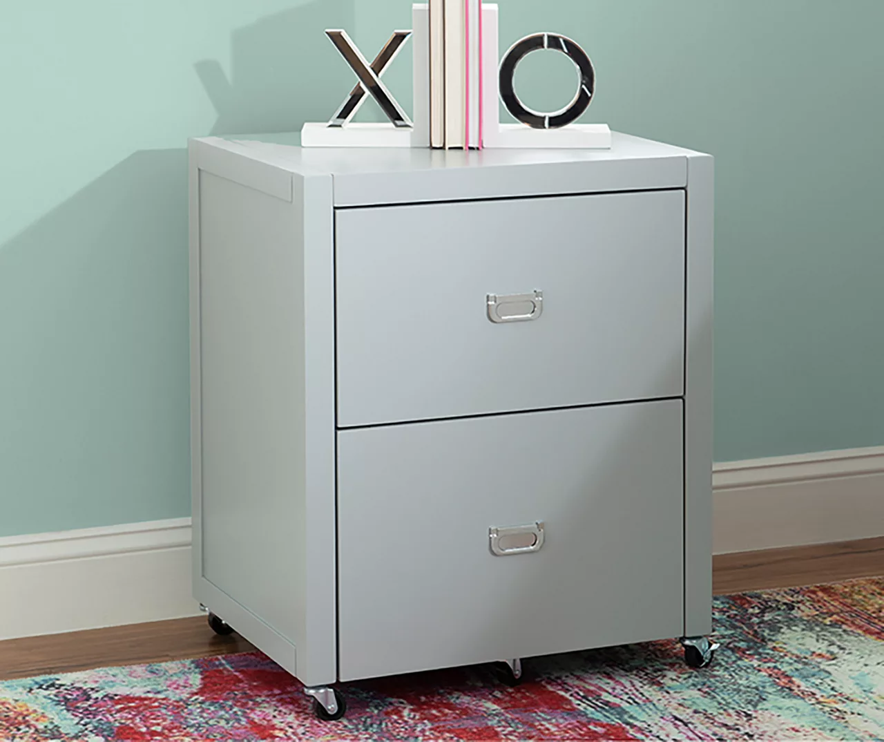 Kari Gray 2-Drawer Rolling Filing Cabinet 4 Kari Gray 2-Drawer Rolling Filing Cabinet - Image 2