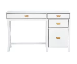 Kari White 4-Drawer Office Desk -FurniHub Store 810543244 3