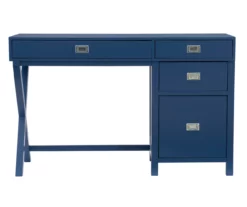 Kari Royal Blue 4-Drawer Office Desk -FurniHub Store 810543245 A0 2