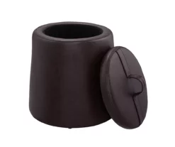 Jenna Faux Leather Tapered Storage Accent Stool -FurniHub Store 810543279 4