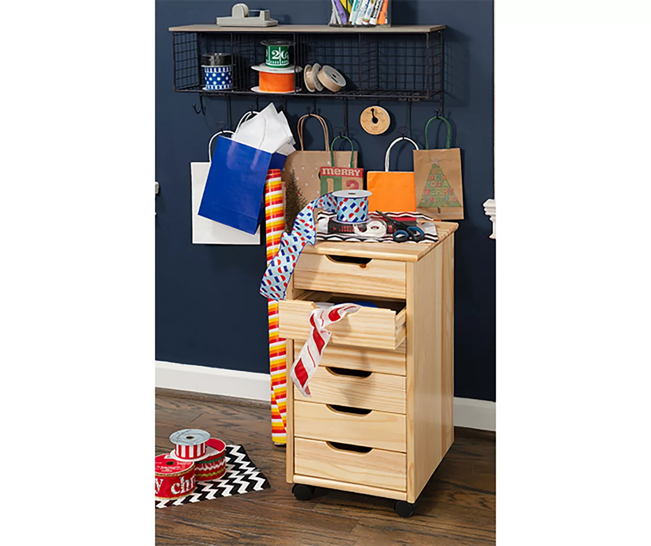 Craft Mate Natural Wood 6-Drawer Rolling Storage Cart 4 Craft Mate Natural Wood 6-Drawer Rolling Storage Cart - Image 2