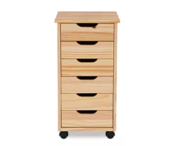 Craft Mate Natural Wood 6-Drawer Rolling Storage Cart 9 Craft Mate Natural Wood 6-Drawer Rolling Storage Cart -FurniHub Store 810543290 3