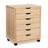 Craft Mate Wide Natural 6-Drawer Rolling Storage Cart 1 Craft Mate Wide Natural 6-Drawer Rolling Storage Cart -FurniHub Store 810543296 1