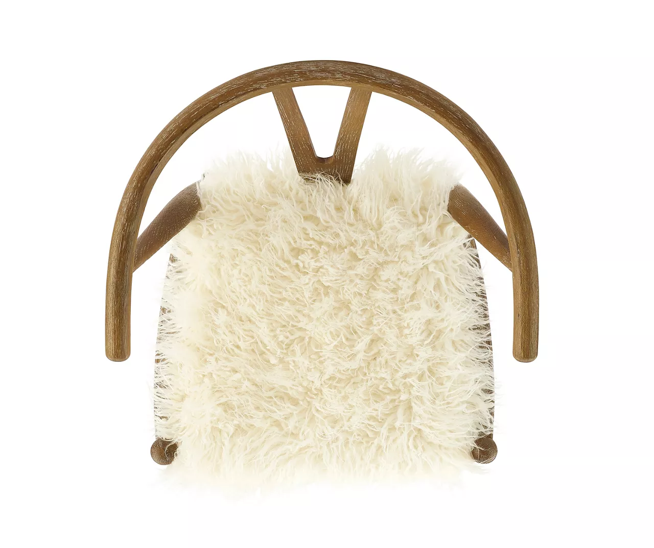 Emmitt Gray & Brown Faux Fur Wishbone Chair 11 Emmitt Gray & Brown Faux Fur Wishbone Chair - Image 9