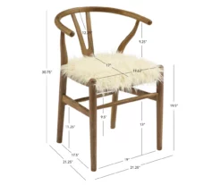 Emmitt Gray & Brown Faux Fur Wishbone Chair 23 Emmitt Gray & Brown Faux Fur Wishbone Chair -FurniHub Store 810543298 D8 11