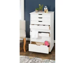Craft Mate White Wood 8-Drawer Rolling Storage Cart -FurniHub Store 810543299 2