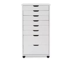 Craft Mate White Wood 8-Drawer Rolling Storage Cart -FurniHub Store 810543299 3