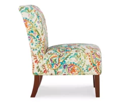 Danna Multicolor Upholstered Paisley Curved Back Slipper Chair -FurniHub Store 810543301 3
