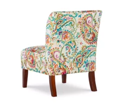 Danna Multicolor Upholstered Paisley Curved Back Slipper Chair -FurniHub Store 810543301 4