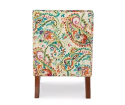Danna Multicolor Upholstered Paisley Curved Back Slipper Chair -FurniHub Store 810543301 5