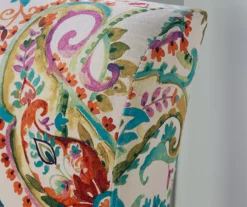 Danna Multicolor Upholstered Paisley Curved Back Slipper Chair -FurniHub Store 810543301 7