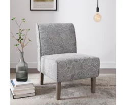 Jane Dark Gray Upholstered Coastal Slipper Chair -FurniHub Store 810543303 2