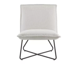 Aalyazia White Sherpa Accent Chair -FurniHub Store 810543305 3