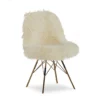 Layton Cream & Gold Faux Fur Chair -FurniHub Store 810543311 1