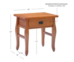 Denver Antique Pine 1-Drawer Curved Leg End Table -FurniHub Store 810543318 D8 12