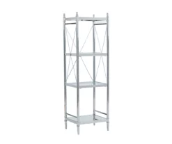 Hawkins Chrome & Glass 4-Tier Shelf