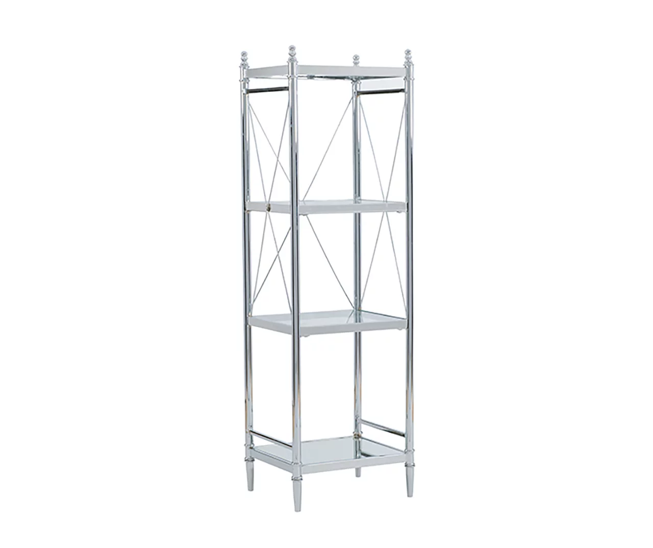 Hawkins Chrome & Glass 4-Tier Shelf 3 Hawkins Chrome & Glass 4-Tier Shelf