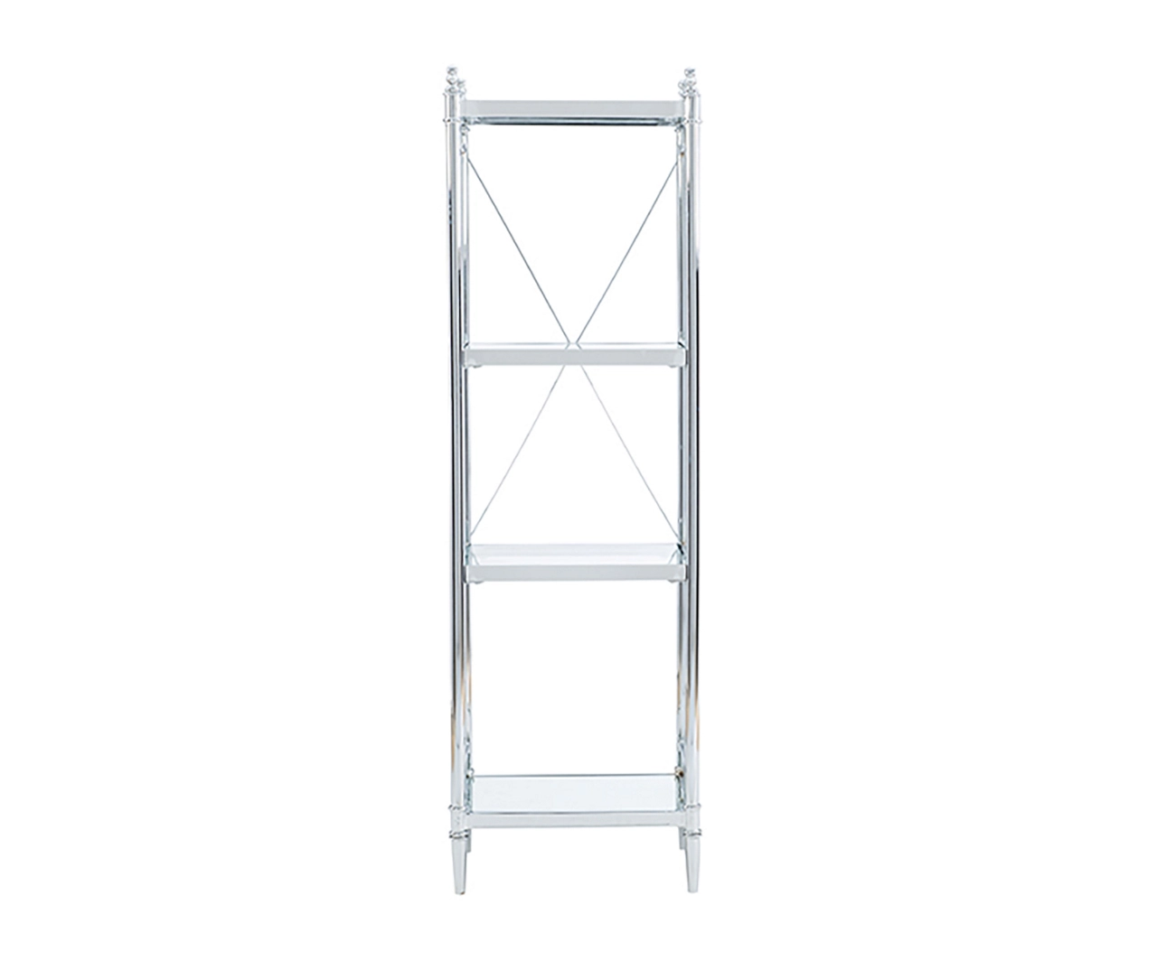 Hawkins Chrome & Glass 4-Tier Shelf 4 Hawkins Chrome & Glass 4-Tier Shelf - Image 2