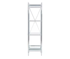 Hawkins Chrome & Glass 4-Tier Shelf 8 Hawkins Chrome & Glass 4-Tier Shelf -FurniHub Store 810543325 4