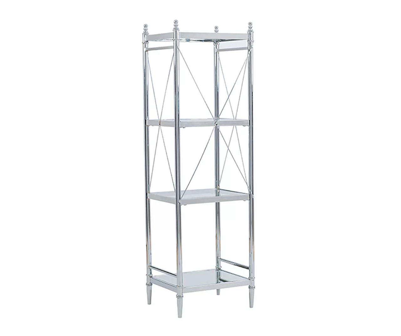 Hawkins Chrome & Glass 4-Tier Shelf 6 Hawkins Chrome & Glass 4-Tier Shelf - Image 4