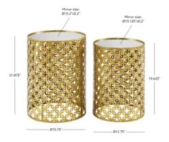 Asher Gold 2-Piece Pierced Metal Nesting Table Set -FurniHub Store 810543376 D8 7