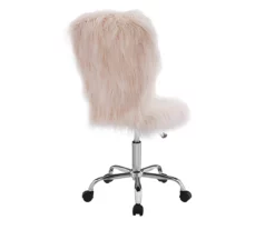 Comfort Home Blush Pink Faux Fur Swivel Chair -FurniHub Store 810543388 4