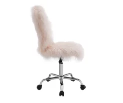 Comfort Home Blush Pink Faux Fur Swivel Chair -FurniHub Store 810543388 5