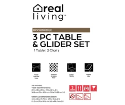 Real Living Rockbridge 3-Piece Cushioned Patio Glider & Side Table Set -FurniHub Store 810544190 61