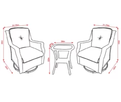 Real Living Rockbridge 3-Piece Cushioned Patio Glider & Side Table Set -FurniHub Store 810544190 X0 1