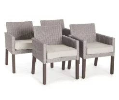 Asheville All-Weather Wicker Cushioned Patio Dining Chairs, 4-Pack