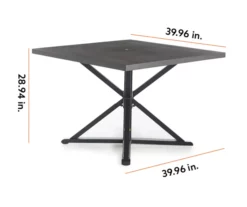Autumn Cove Brown Wood Look Square Steel Patio Dining Table -FurniHub Store 810553658 99 1