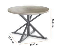 Sandpointe Neutral Steel Round Patio Dining Table -FurniHub Store 810554377 99 2
