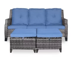 Real Living Rockbridge All-Weather Wicker Cushioned Patio Sofa & Ottoman Set -FurniHub Store 810555261