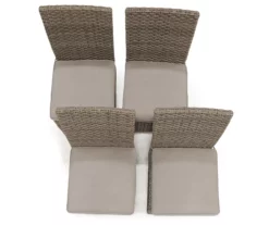 Eagle Brooke Tan All-Weather Wicker Cushioned Patio Dining Chairs, 2-Pack -FurniHub Store 810555281 4