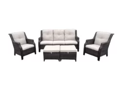Real Living Rockbridge All-Weather Wicker Cushioned Patio Sofa & Ottoman Set -FurniHub Store 810555287 810555288 1
