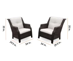 Real Living Rockbridge All-Weather Wicker Cushioned Patio Chairs, 2-Pack -FurniHub Store 810555288 1